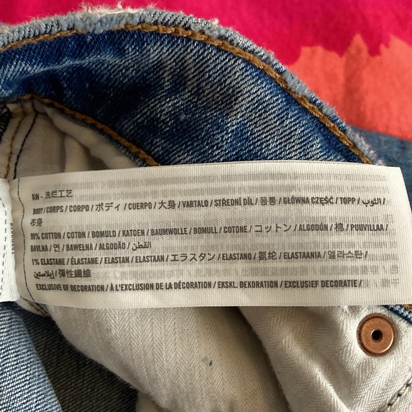 Abercrombie & Fitch The Mom High Rise Jean Sz 29 Straight Leg Frayed Hem Grunge - Picture 7 of 16